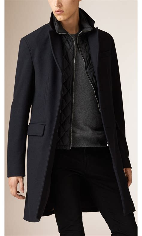 burberry mens wool cashmere tailored coat|Burberry coat with wool collar.